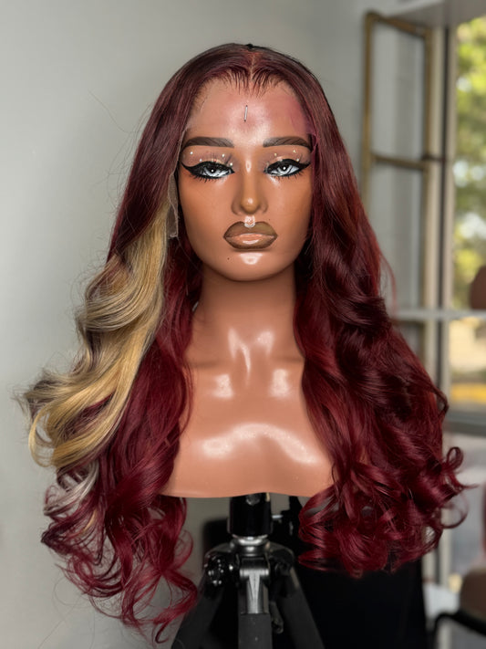 Asia - 24” Burgundy Hd Lace Frontal a unit